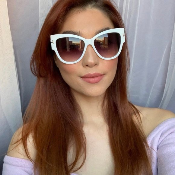 New Fashionista Oversized Elegant White Cats Eye Womens Sunglasses - Picture 3 of 12